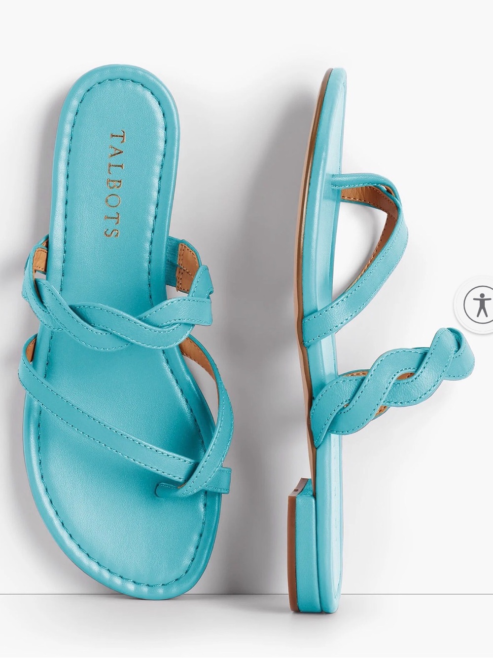 Talbots Women’s Gia Twist Sandals size 8 Turquoise NWT